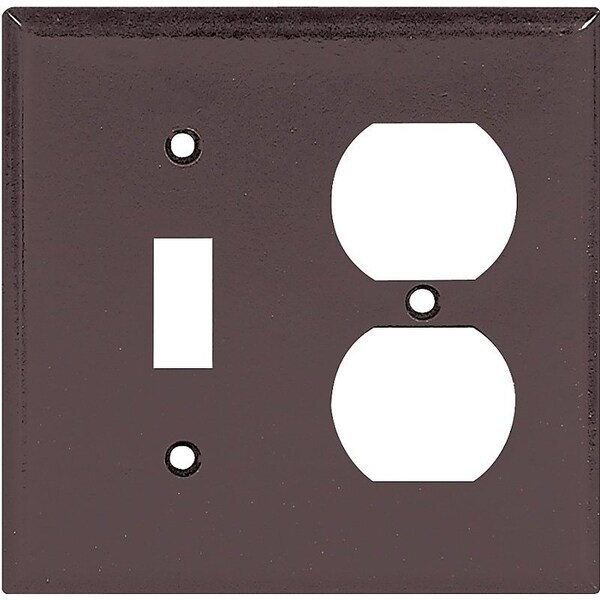 Eaton Wiring Devices Combination Wallplate, 4-1/2 in L, 4-9/16 in W, 2 -Gang, Thermoset, Brown 2138B-BOX - main