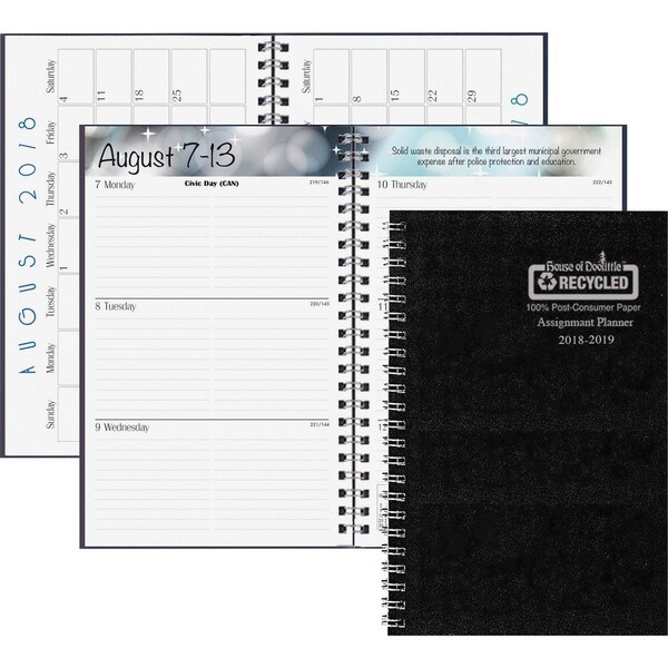 House Of Doolittle Academic Weekly Assignment Book, Black, PK3 274RTG-02 - main