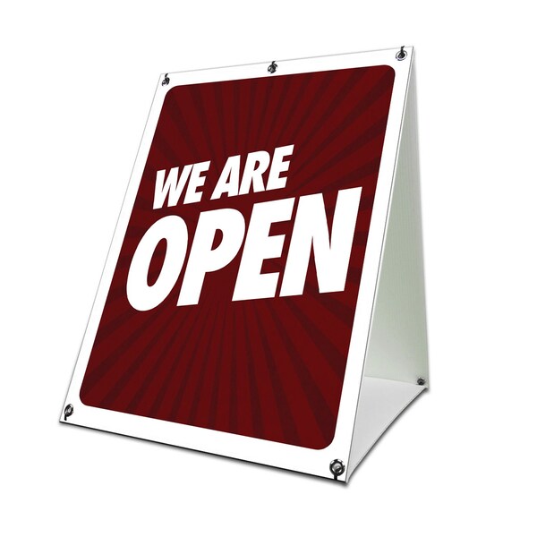 Signmission We Are Open, 36 Inch x 24 Inch A-frame Yard Sign, Coroplast Yard Sign SBC-2436-30431 - main