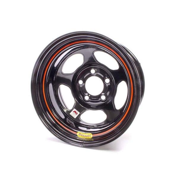 Bassett 58A53I IMCA Inertia Wheel - 15 x 8 in. - 5 x 5 in. - Black - 3 in. Back Spacing - 19 lbs BAS58A53I - main