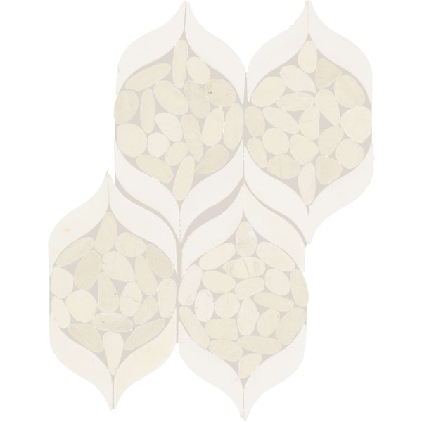 Daltile Pebble Oasis Natural Stone Petal Pebble Mosaic 15in x 11in in Tumbled Icicle, 11PK PB31PETLPBLMSTM - main