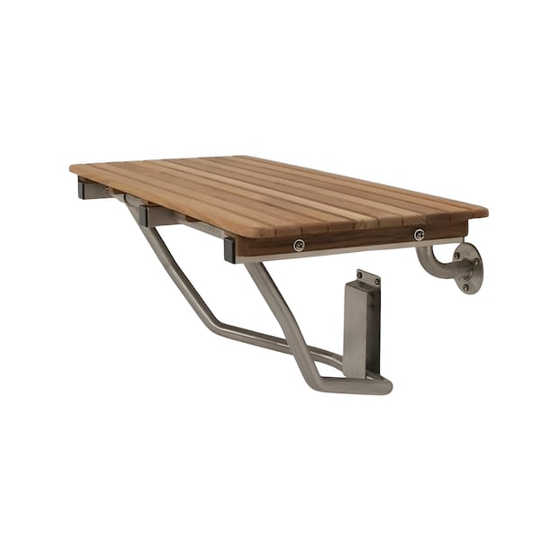 Homeroots 32" Premium Wall Mount Teak Shower Bench 402211 - main