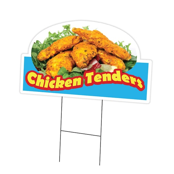 Signmission Chicken Tenders Yard Sign & Stake outdoor plastic coroplast window, C-DC-1824-Chicken Tenders C-DC-1824-Chicken Tenders - main