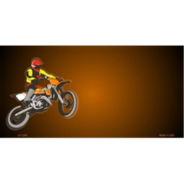 Powerhouse Dirt Bike Rider Offset Flat License Plates Tags PO824146 - main