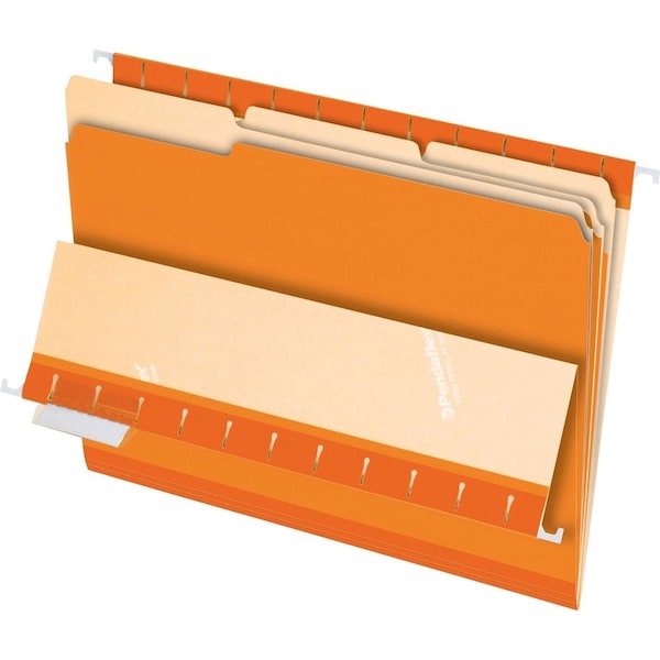Tops Business Forms Pendaflex, INTERIOR FILE FOLDERS, 1/3-CUT TABS, LETTER SIZE, ORANGE, 100PK 421013ORA - main