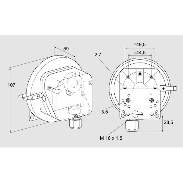 Honeywell Kromschroder Air Pressure Switch - Adjustable, 1.5–150 mbar, UL/CE Listed KS84444609 - main