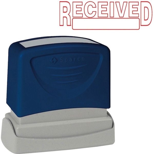 Sparco Pre-Inked Message Stamp, RECEIVED, 1-3/4 x 5/8, Red 60026 - main