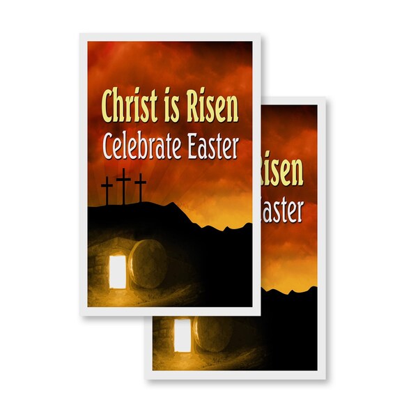 Signmission Christ Is Risen Celebrate Easter, Vinyl Decals Only 24 Inch x 36 Inch, Vinyl Decal, 2PK DSB-2436-2PACK-ChristIsRisenCelebrateEas - main