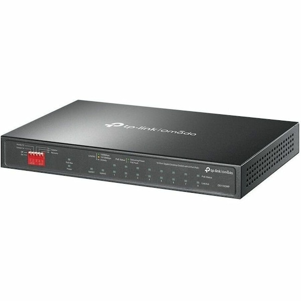Tp-Link Omada 10-Port Gigabit Desktop Switch with 8-Port PoE+ PORT: 8× Ports, 2x Non-PoE 1× Combo DS110GMP - main