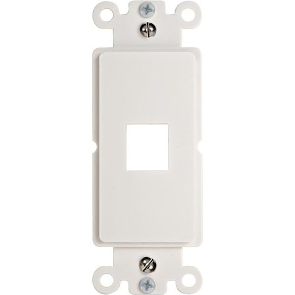 Cable Wholesale Decora Wall Plate Insert, White, 1 Keystone Jack, Single Gang 302-1D-W - main