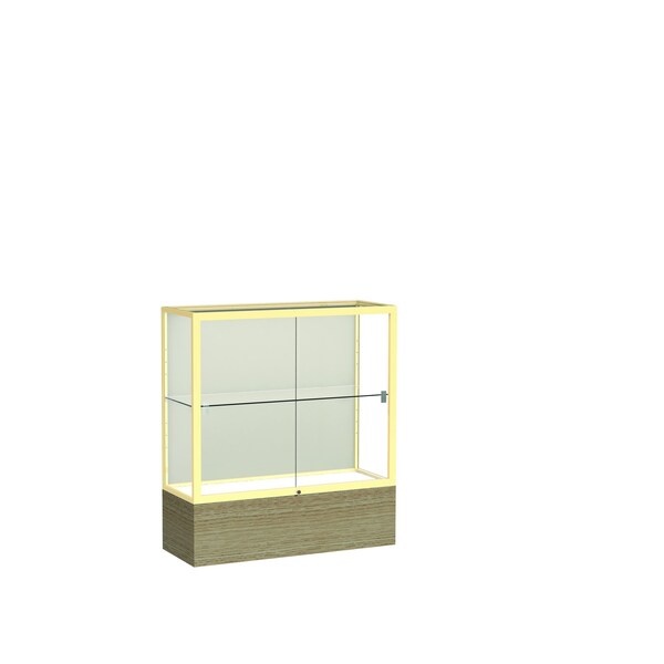 Ghent 40''H x 36''W x 14''D Reliant Driftwood Oak Display Case w/ Fabric Back & Champagne Frame 2281PB-GD-DK - main