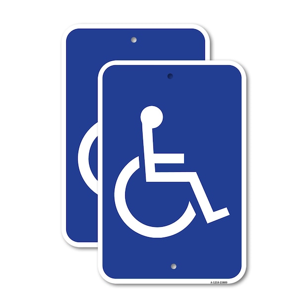 Signmission Large Handicapped Symbol, 18'' X 24'' 2 Signs, Heavy Gauge Aluminum, 2PK A-1824-2PACK-23889 - main