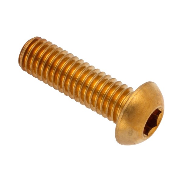 Zoro Select M6-1.00 Socket Head Cap Screw, Button, Plain Brass, 20 mm Length ZBC6X20BR - main