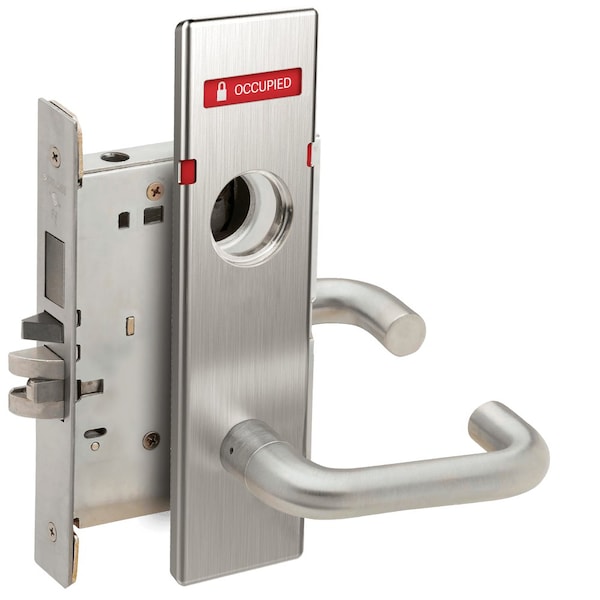 Schlage L Series Mortise Lock, Faculty Restroom Lock, 03 Lever, N Escutcheon, Less Full Face Cylinder, Left L9485L 03N 626 OS-OCC - main