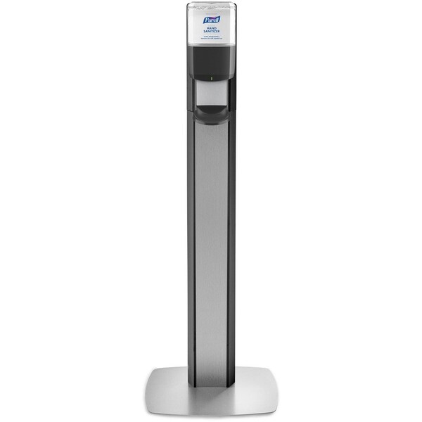 Purell MESSENGER Hand Sanitizer Dispenser, Floor Mount, Graphite with Silver Panel (dispenser included) 7318-DS-SLV - main