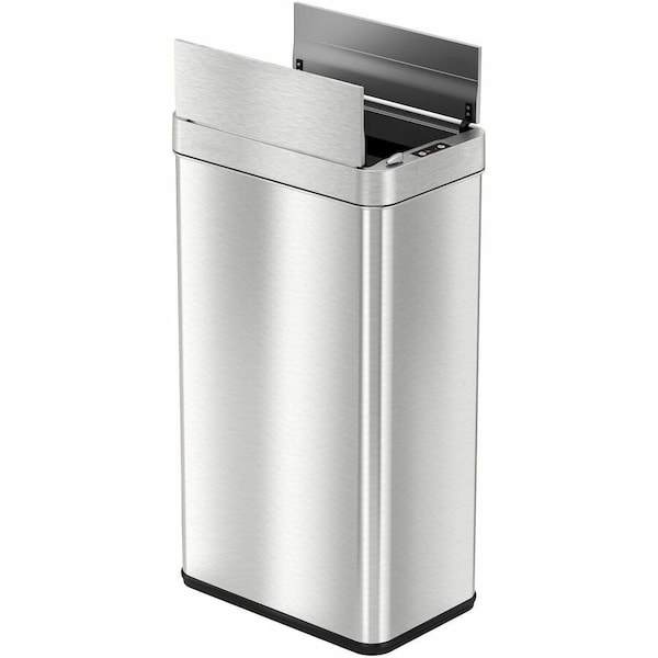 Hls Commercial 18 gal Rectangular Indoor Metal Can, Silver, Touchless Sensor Lid, Stainless Steel, 10.4 in HLS18WRSL - main