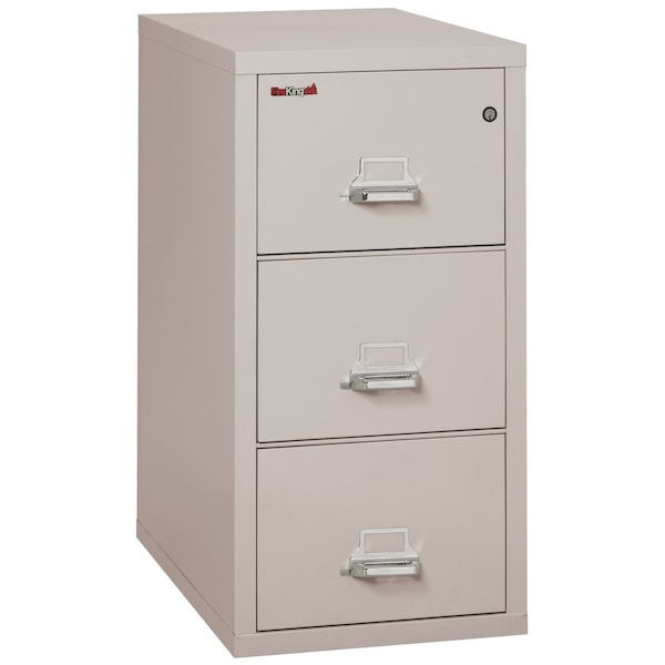 Fireking 3 Drawer, 1 Hr Fire & Impact Rated, Vertical, 31" depth Letter Platinum 3-1831-CPL - main