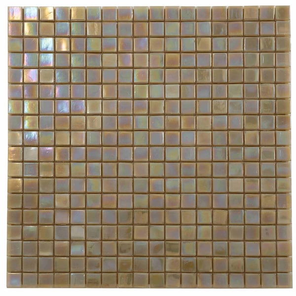 Apollo Tile Skosh 11.6 in. x 11.6 in. Glossy Ecru Beige Glass Mosaic Wall and Floor Tile 18.69 sqft/case, 20PK APLNB88BG316A - main