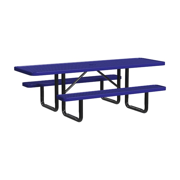 Leisure Craft 8 FT ADA Accessible Outdoor Picnic Table with 2 Bench Seats, Navy T8XPP-ADA-NAVY - main