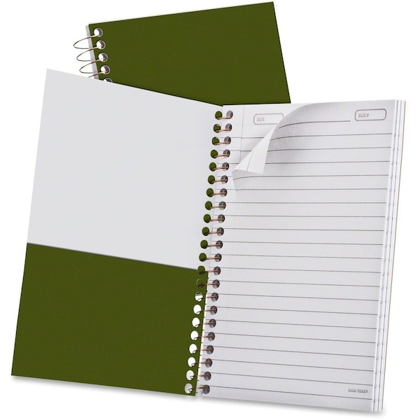 Tops Products Gold Fibre Personal 5 x 7 Notebook- College-Medium- Classic Green - 100 Sheets 20801 - main