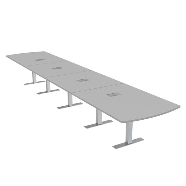 Skutchi Designs 20 Person Conference Table With Power Unit | 20' Arc Rectangle Table | Harmony Series HAR-AREC-48X240-T-U779-ESIL - main
