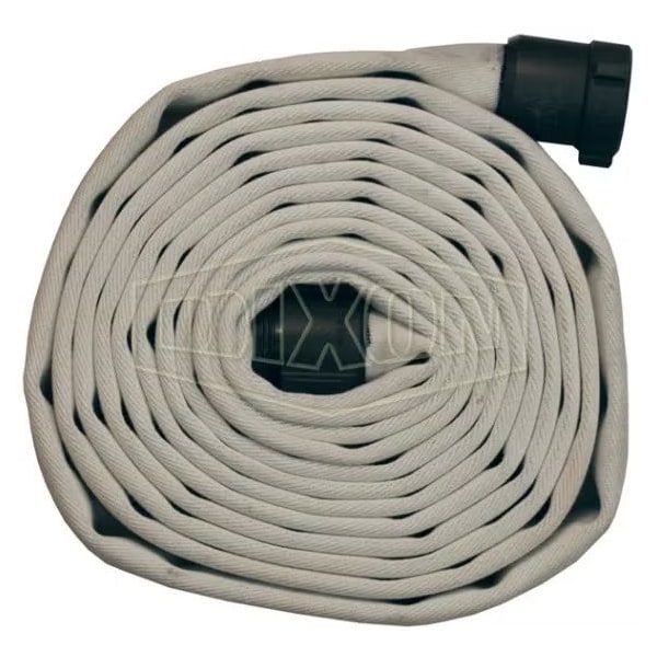 Dixon Single Jacket Mine Fire Hose, 1-1/2 in, NST NH, 50 ft L, 225 psi Working, Domestic SM515W50RAF - main