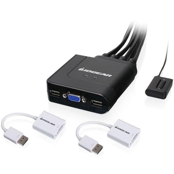 Iogear 2-Port USB VGA Cable KVM with DisplayPort Adapters GCS72DPKIT - main