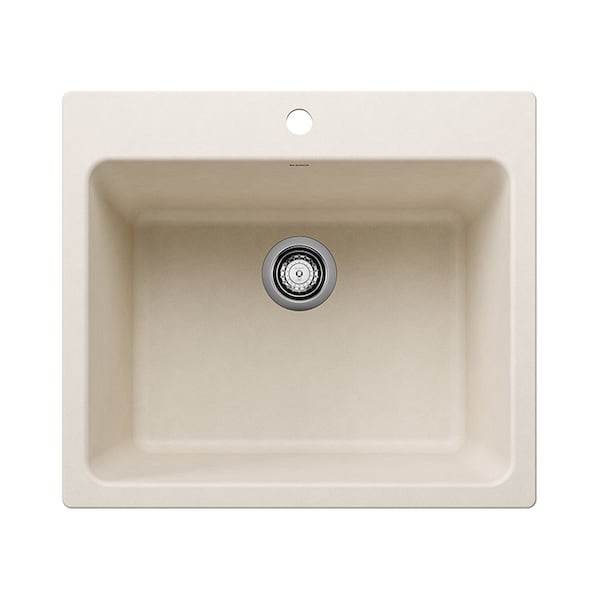 Blanco Liven SILGRANIT 25in Single Bowl Dual Mount Laundry Sink - Soft White 443079 - main