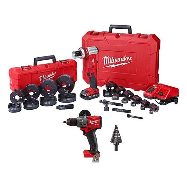 Milwaukee Tool M18 Knockout Kit + M18 Drill + Step Bit 2677-23, 2904-20, 48-89-9205 - main