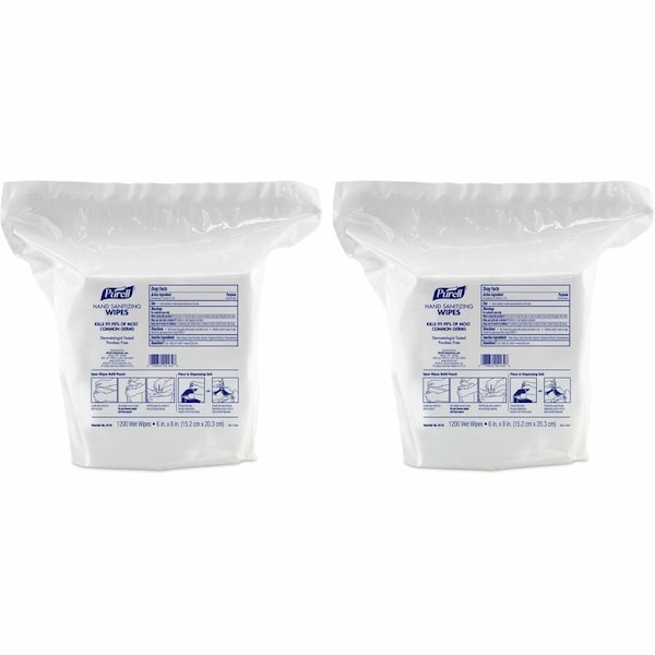 Purell Hand Sanitizer Wipes, Soft Pack, 1,200 Wipes per Container, Citrus, 2 PK 9118-02 - main