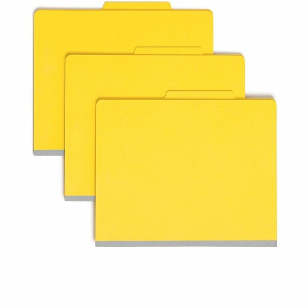 Smead COLORED TOP TAB CLASSIFICATION FOLDERS, 2 DIVIDERS, LETTER SIZE, YELLOW, 10PK 14004 - main
