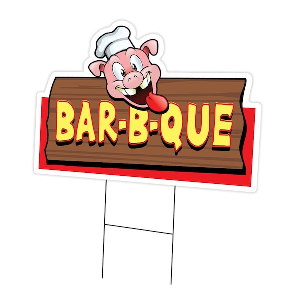 Signmission Bar-B-Que Pig Die Cut Yard & Stake outdoor plastic coroplast window, C-DC-1824-Bar-B-Que Pig19 C-DC-1824-Bar-B-Que Pig Sign19 - main
