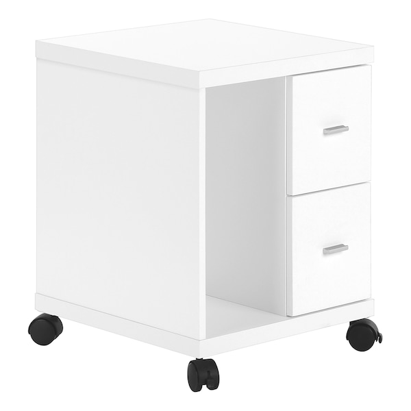 Homeroots 17.75" X 17.75" X 23" White Particle Board Hollow Core 2 Drawers Office Cabinet 333355 - main