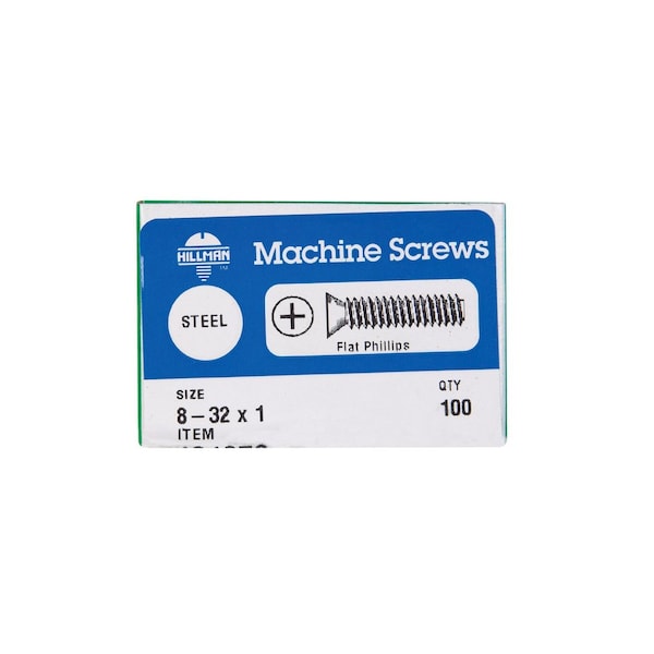 Hillman Machine Screws No. 8-32 X 1in L Phillips Flat Head Zinc-Plated Steel Zinc-Plated 101058 - main