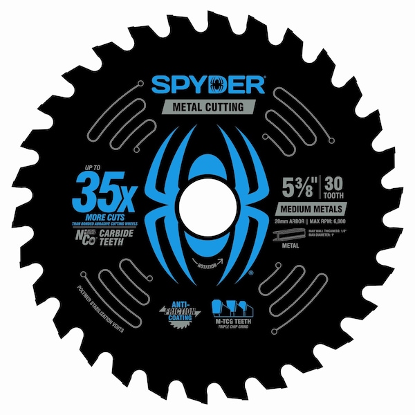 Spyder 5-3/8-Inch 30-Tooth Saw Blade for Medium Metal 13514 - main