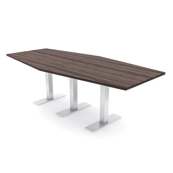 Skutchi Designs 8ft Hexagon Conference Table With Power | Harmony Series | 8 Person Meeting Room Table HAR-HEX.IR-48X96-T-H3041-NA - main
