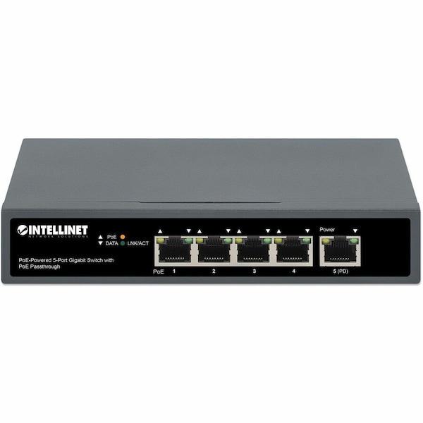 Intellinet Network Solutions Intellinet PoE-Powered 5-Port Gigabit Switch With PoE Passthrough 561808 - main