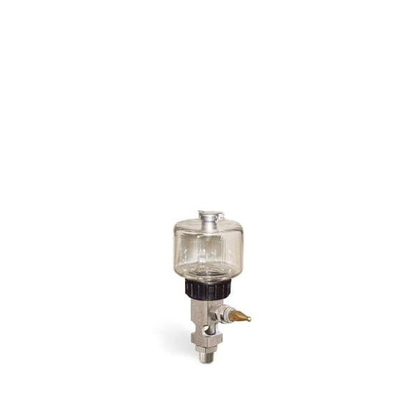 Oil-Rite 5 oz Capacity Single Feed Manual Lubricator w/Polycarbonate Reservoir - 1/4in. Male NPT, Pipe Mount B1681-0052B11W - main