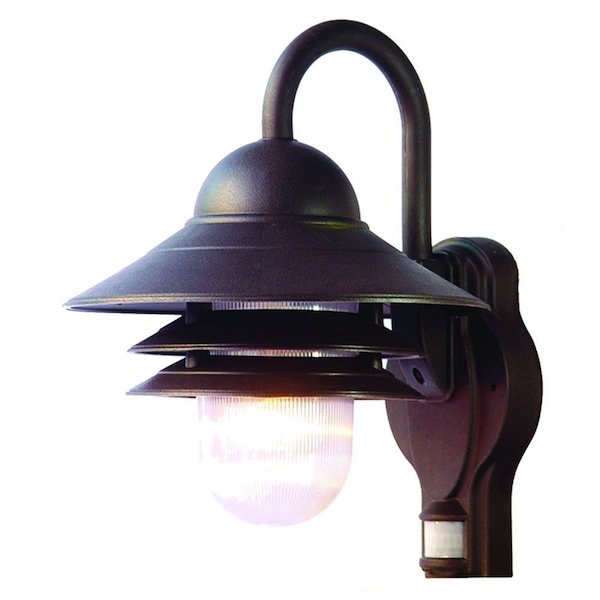 Homeroots Antiqued Bronze Motion Sensor Outdoor Wall Light 398633 - main