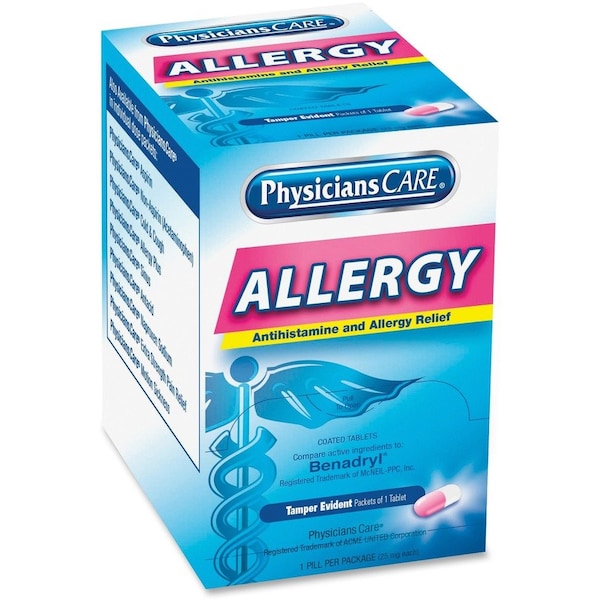 Physicianscare Allergy Relief, Tablet, 25mg, PK50 90036 - main