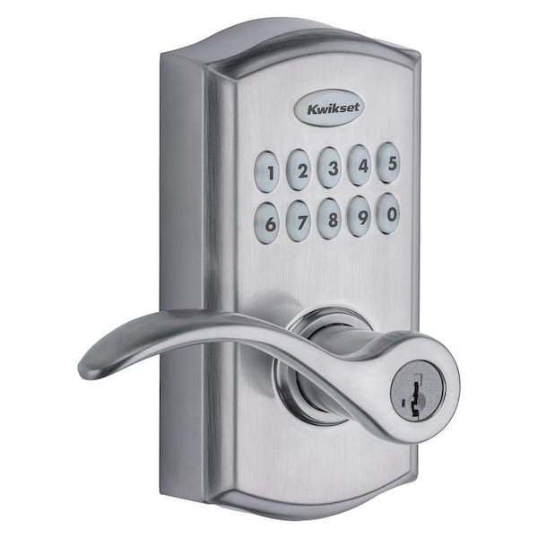 Kwikset 955PML 26D SMT CP Electronic Pembroke Lever, Keyless Key, AAA Grade, Zinc, Satin Chrome 955PML 26D SMT CP - main