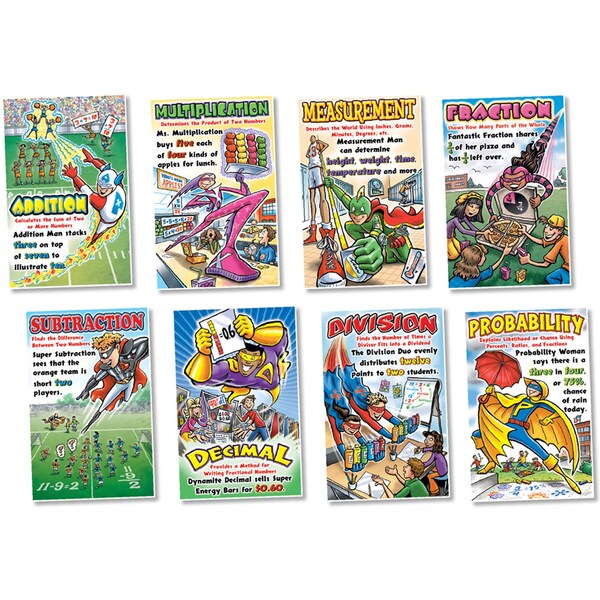 North Star Teacher Resources Math Superheroes Bulletin Board Set NS3026 - main