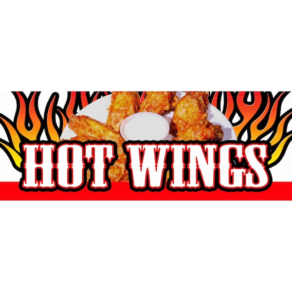 Signmission Hot Wings, 12 Inch, Decal D-Hot Wings - main