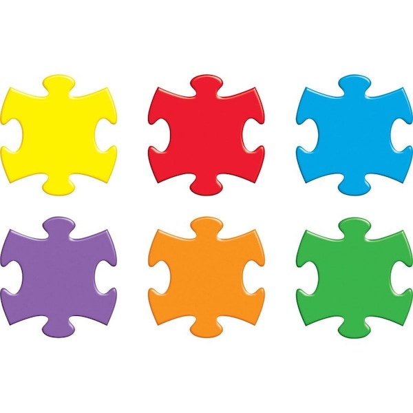 Trend Enterprises Puzzle Pieces Classic Accents® Variety Pack, 36 Per Pack, PK3 T10906 - main