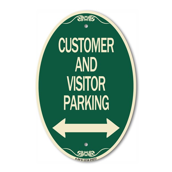 Signmission Customer and Visitor Parking Bidirectional A, 12 In X 18 In Architectural, Heavy Gauge Aluminum A-OV-G-1218-24217 - main