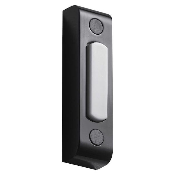 Heath Zenith Black Metal/Plastic Wired Pushbutton Doorbell 18000216 - main