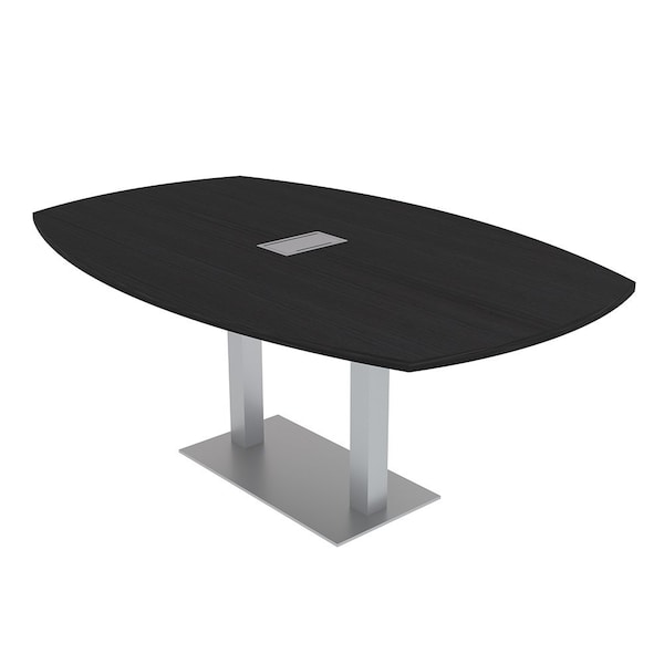 Skutchi Designs Arc Boat Conference Table, 45 in W, 84 in L, Black HAR-ABOT-48X84-DOU-U999T19-ESIL - main