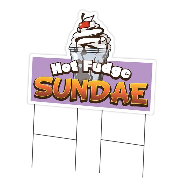 Signmission Hot Fudge Sundae Die Cut Yard & Stake plastic coroplast window, C-DC-2436-Hot Fudge Sundae19 C-DC-2436-DS-Hot Fudge Sundae19 - main