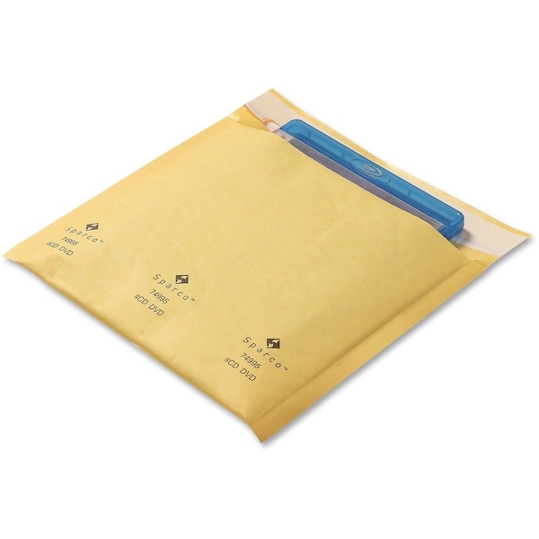 Sparco CDDVD Cushioned Mailers, Yellow, 25PK SPR74995 - main