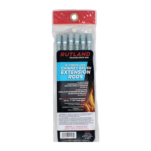 Rutland 4ft Fiberglass Extension Rod 1/4in NPT .350 Dia. rod 10624 - main